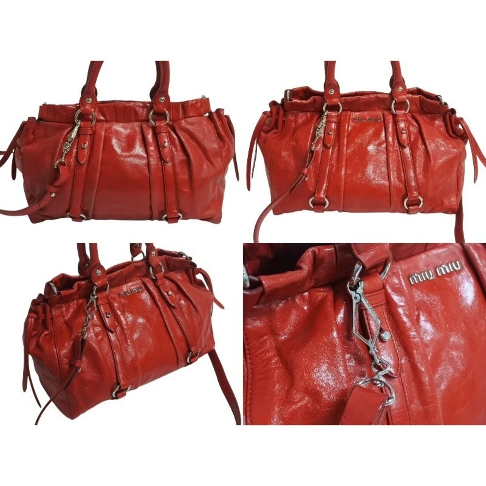 Miu Miu bag red leather shoulder handbag Miu